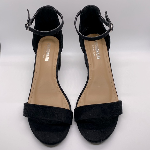 Cushionaire Memory Foam Heels Sandals Shoes Black - Picture 4 of 6